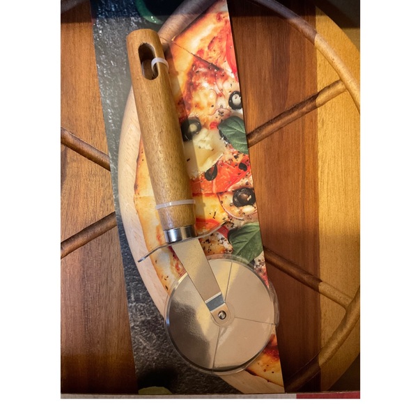 Masterclass Premium Collection 2-PC Set Acacia Wood Board & Pizza Cutter NWT - Picture 5 of 5